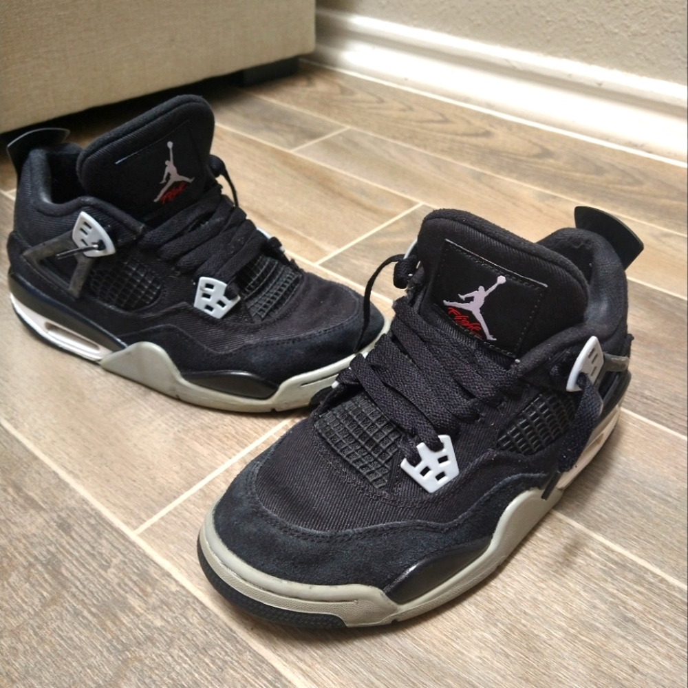 Air Jordan 4 Black Canvas Sneakers